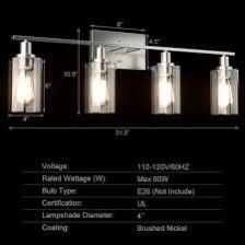 4-Light Wall Sconce With Clear Glass Shade