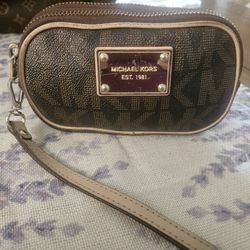 Small Mk Brown Wristlet 