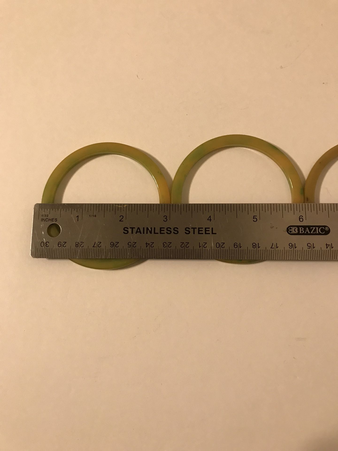 Antique Set of 4 Green & Yellow Swirl BakeLite Bangle 3” Bracelets Combo