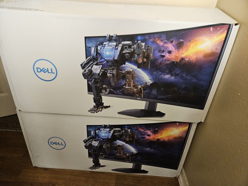 2 Dell Curved 34 Inch High Definition Monitors (NEVER USED)