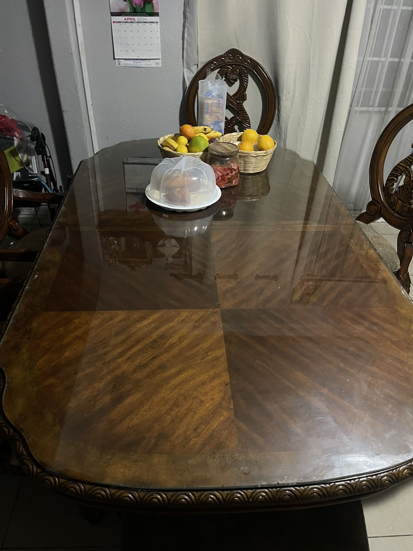 Wood Dining Table For 7 People 