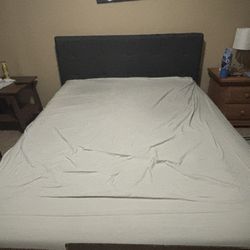 Grey Bed Frame + 4 Drawers