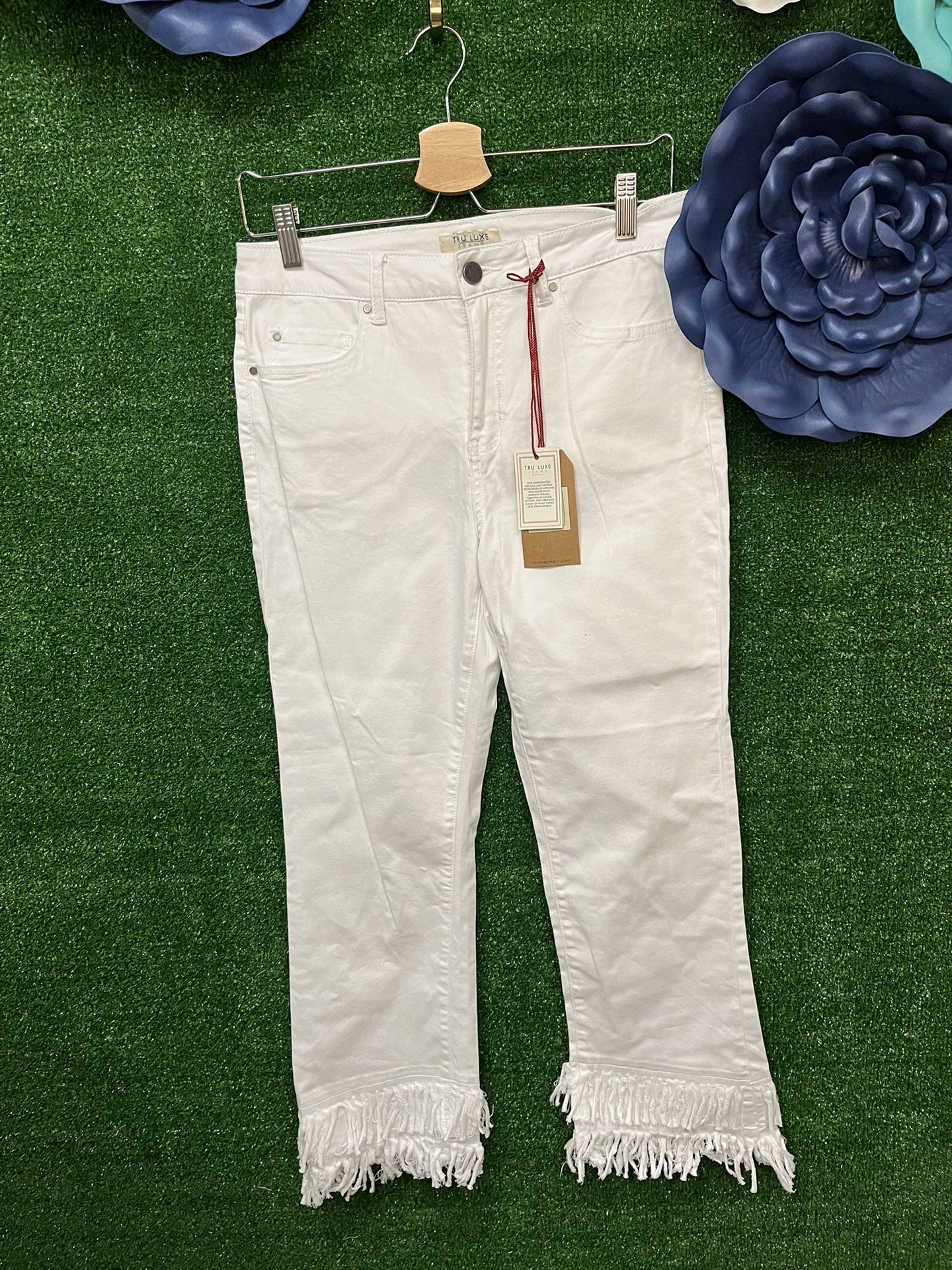 Tru Luxe Jeans White Fringe Size 6 