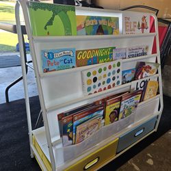 Kids Bookshelf w/book lot