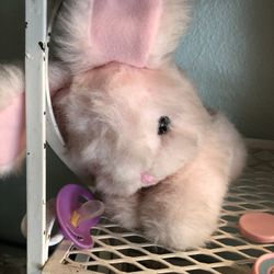 Vintage Pink Bunny Plush / Stuffed Animal Kitschy / Kitsch