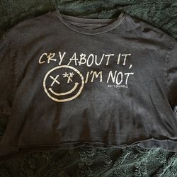 Salty Savage Crop Tee – “Cry About It, I’m Not” (Women’s Large)