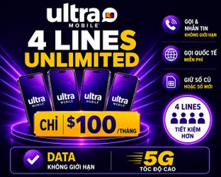 4 lines unlimited T-Mobile network only $100