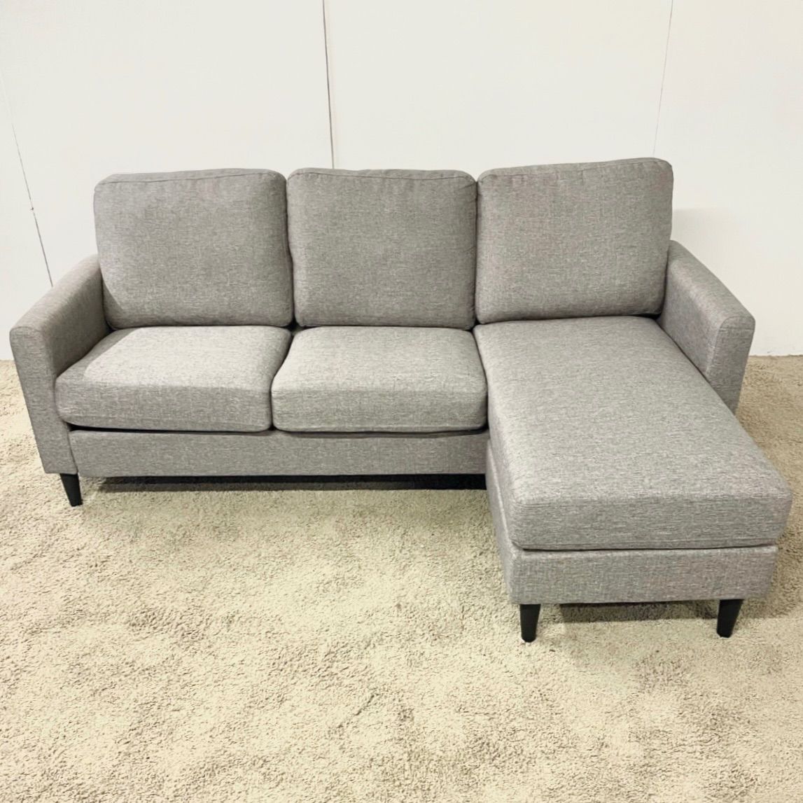 Gray Mid Century Modern 82” Sectional Sofa
