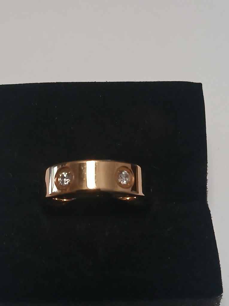 Rose Gold Ring W White Stone's 