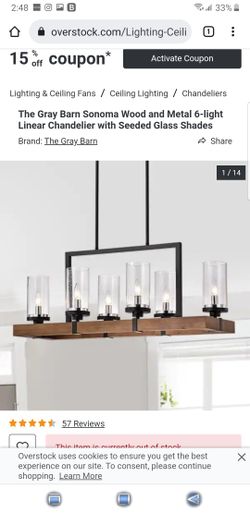 Chandler 6 Light Wood And Metal