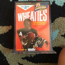 Signed Walter Payton Cereal Box
