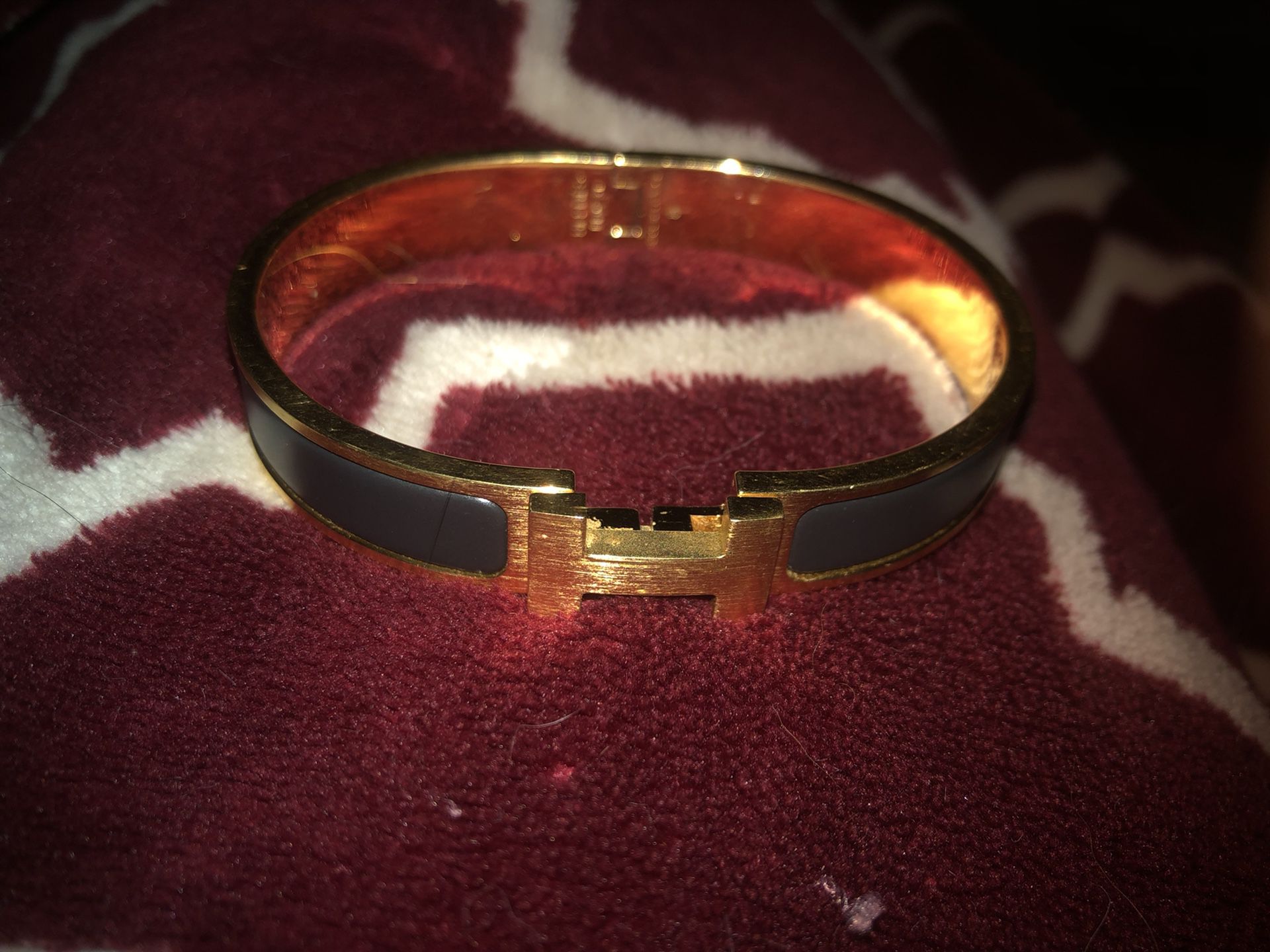 Hermes Gold Enamel Bracelet 