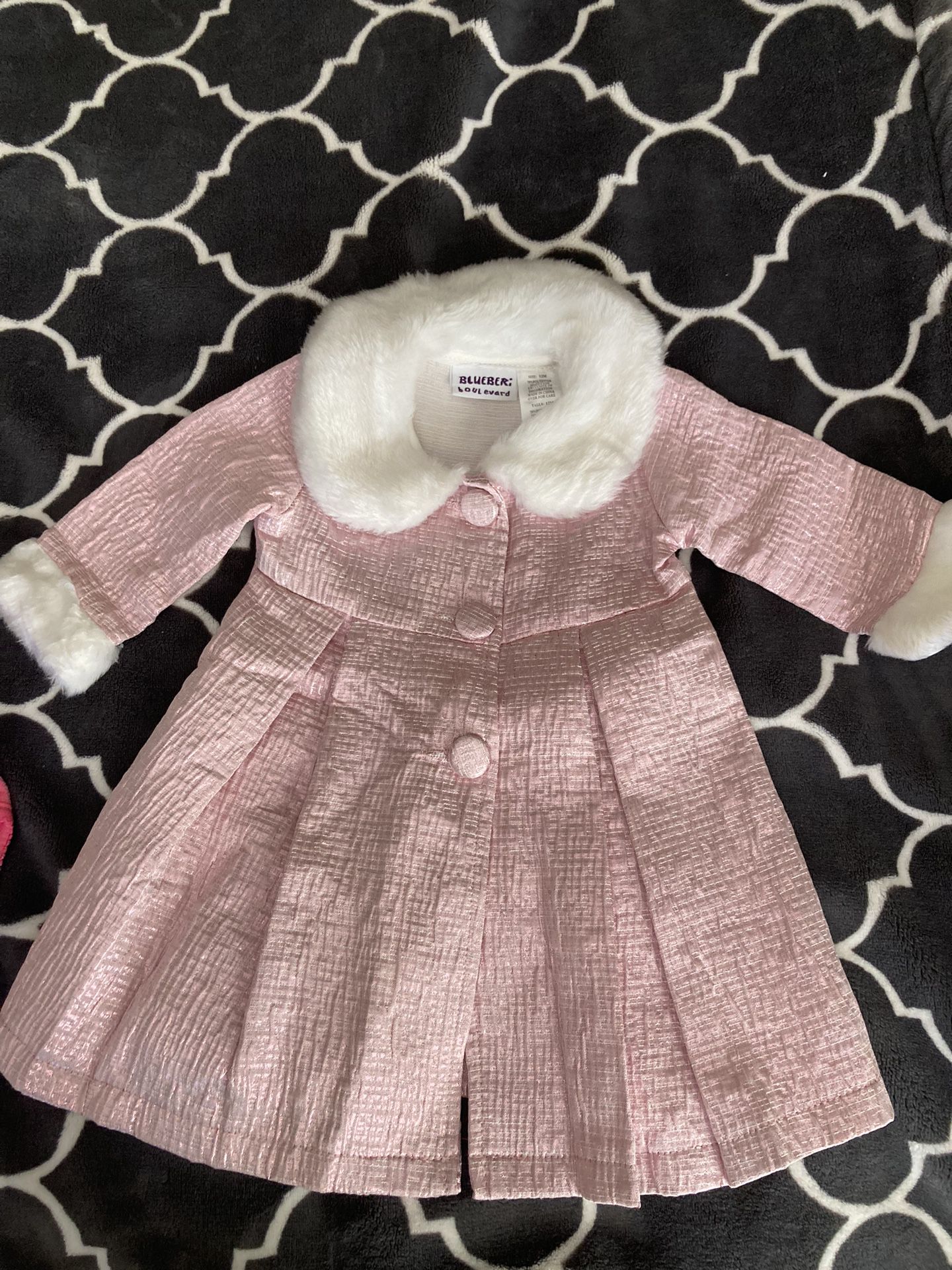 PRICE DROP - Baby Girl Pink Spring Coat - Size 12 Months  By Blueberi Boulevard