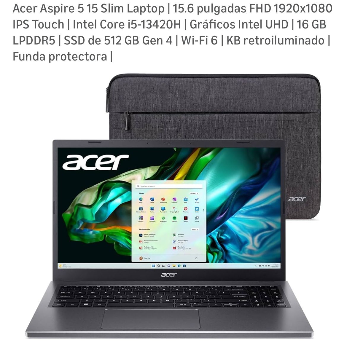 Acer Aspire 5 15 Slim Laptop | 15.6 pulgadas Nueva Nunca Usada