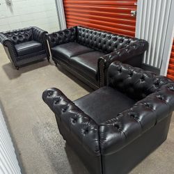 Modern 3pc Couch Set Black