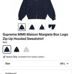 Supreme MM6 Maison Margiela Navy Bogo Size Large