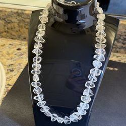 - Handmade Herkimer Diamonds large silver necklace  18 inches 10-12 mm ston…
