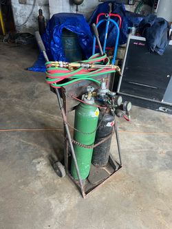 Oxygen and acetylene tanks