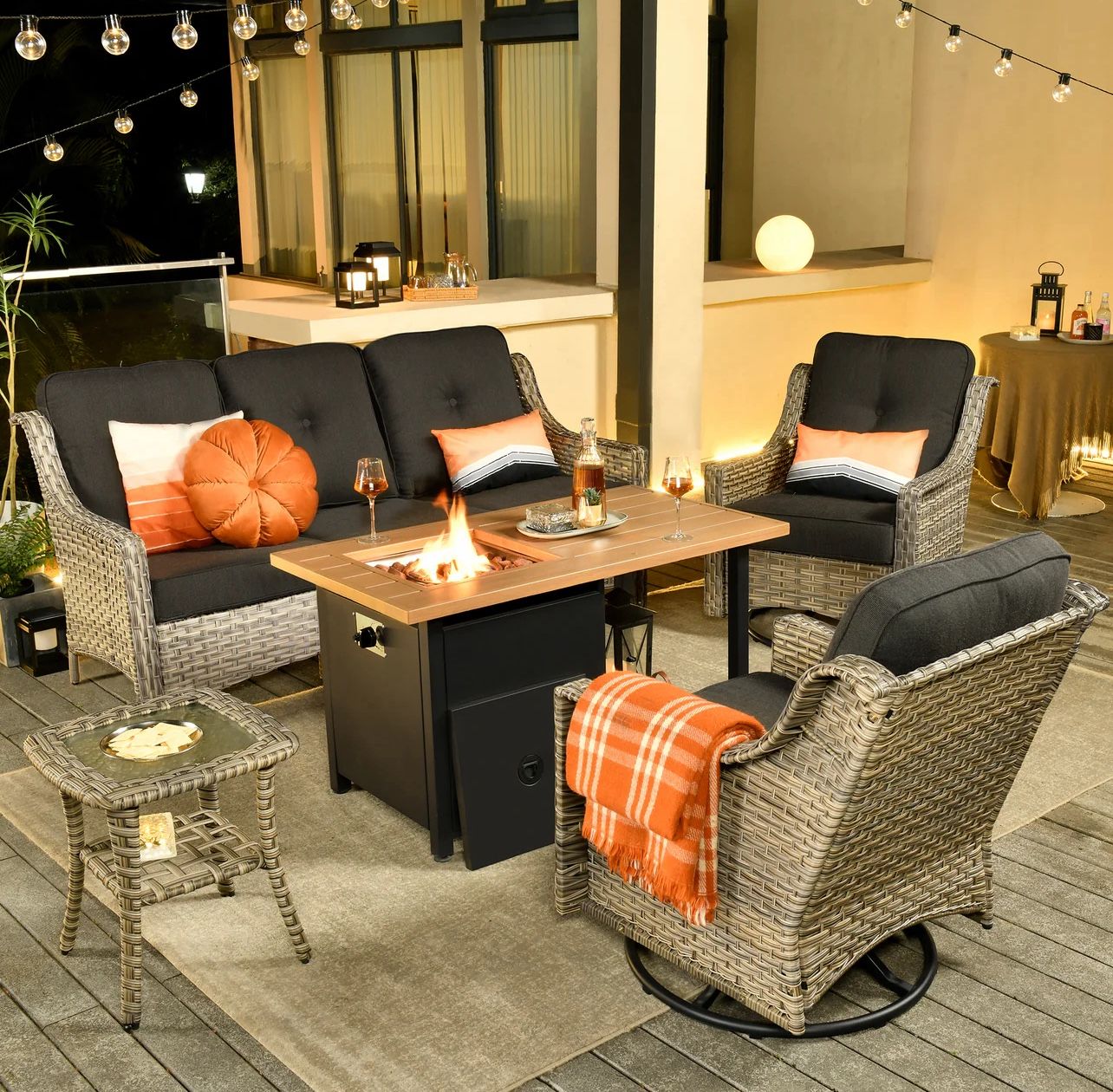 Brand New Patio Outdoor Furniture Set With Fire Pit