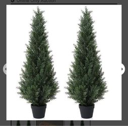 🌲Artificial Cedar Topiary Trees , Realistic Fake Cypress Tree Tall Faux Pine Shrubs Plants Artificial Cypress Trees for Indoor/Outdoor