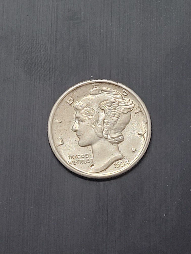 1938 Silver Mercury Dime High Grade Coin