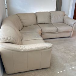 Leather 3 Sectional Corner Couch 