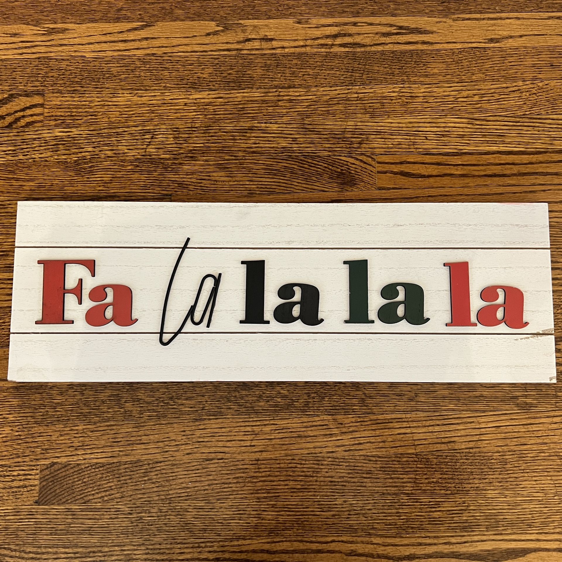 Fa-La-la-la-la Christmas Wall Sign 29”x7”