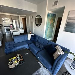 Blue Sectional Couch Sofa