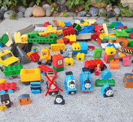 Legos with Two Thomas the Trains