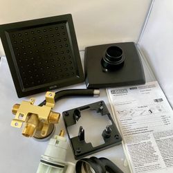 Delta Luxury Premium Matte Black  Shower Faucet - Single-Spray Shower Head it has minor cosmetic wear from handling there is no screws and manual on