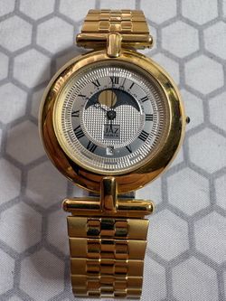 Vintage Jaz Paris Moonphase Date Gold Watch