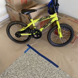 Huffy 18 in. Rock It Kids Bike for Boys Ages 4 and up, Child, Neon Powder Yellow