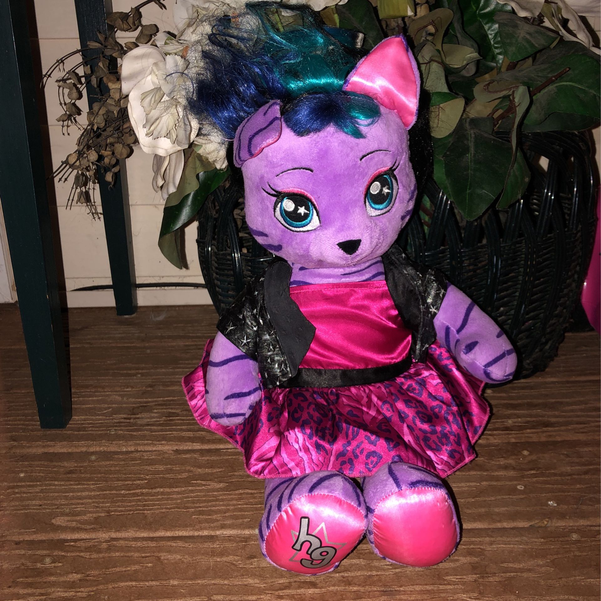 Build A Bear Honey Girls Teegan Purple Tiger Cat 