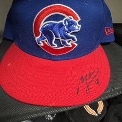 Chicago Cubs SnapBack Baseball cap Signed By Ben Zobrist 2016 World Series MVP