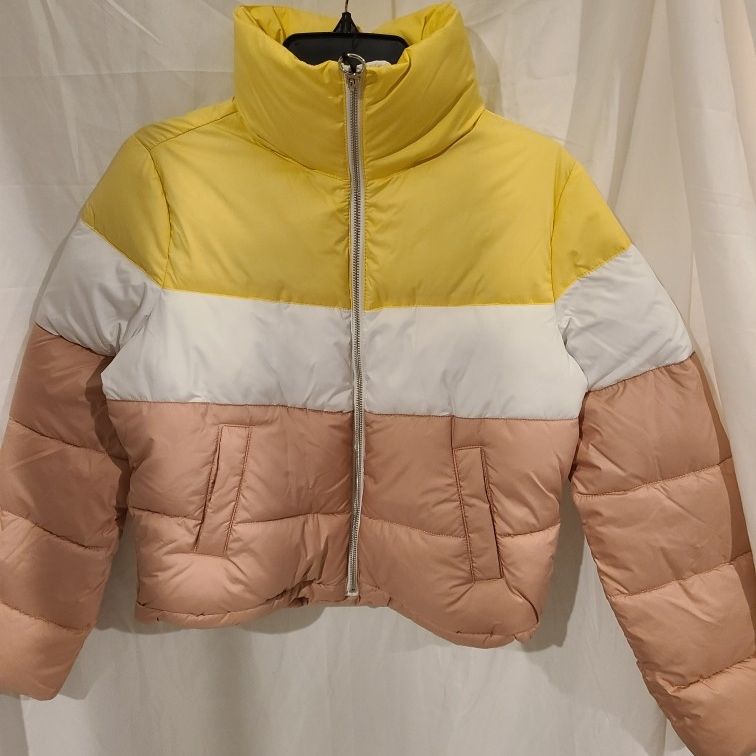 Hollister Colorblock Mockneck Puffer Jacket