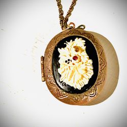 Art Deco Vintage Necklace Ivory And Onyx Lock