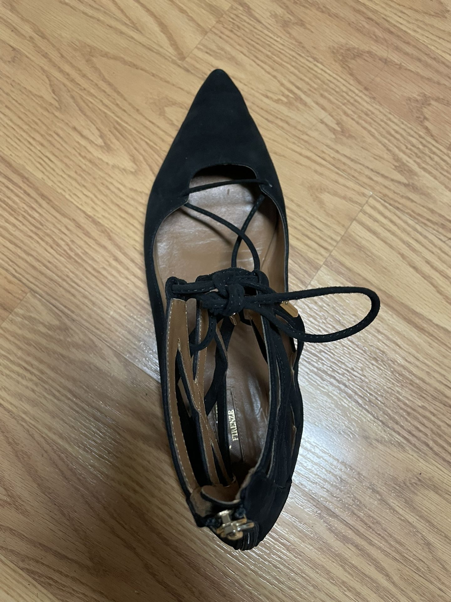 Aquazzura Firenze Vero Cuoio Black Flats