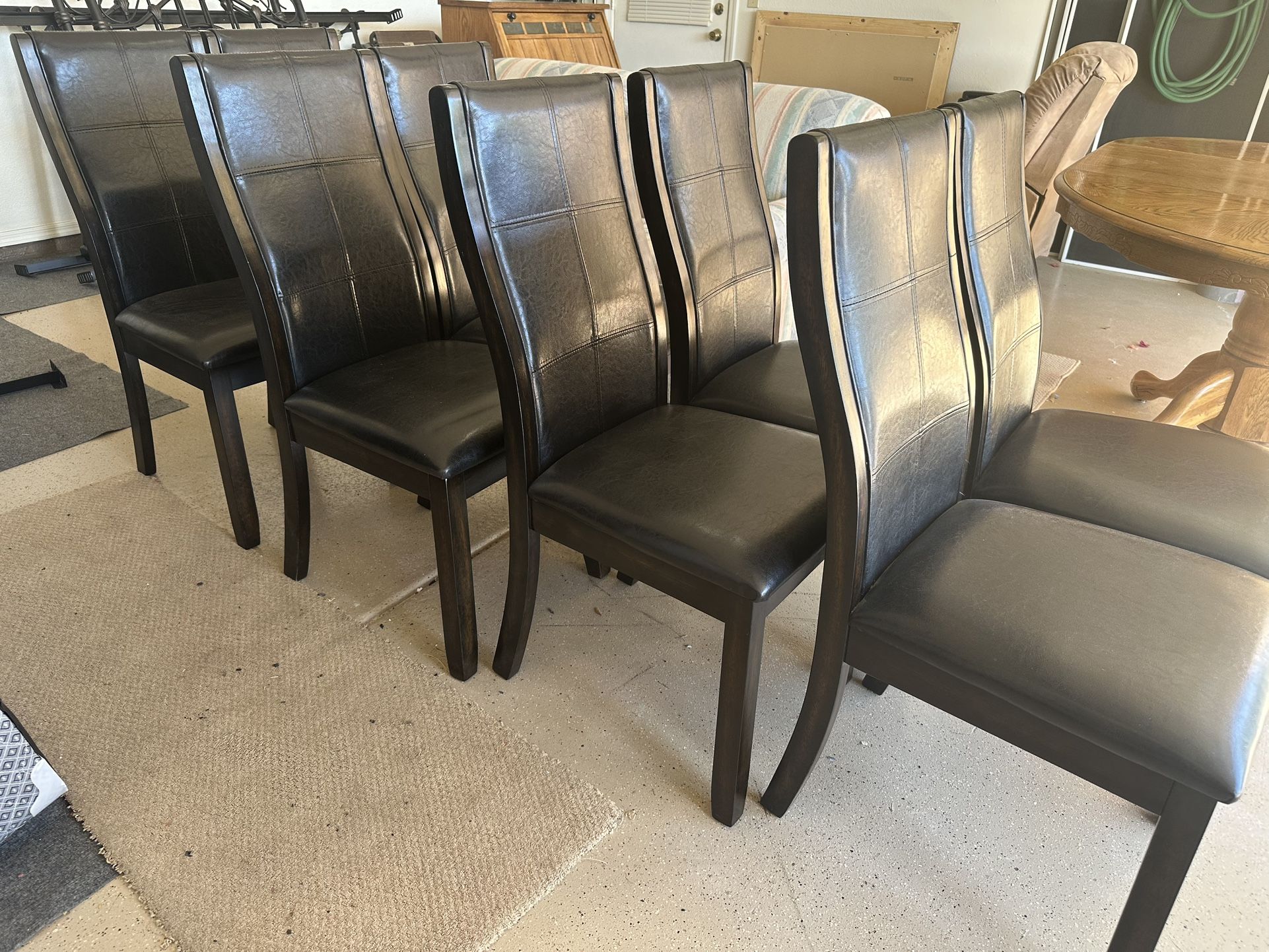 Faux Leather Dining Chairs (8)