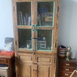 7’ Tall Teakwood Cabinet From Indonesia 14”deep and 41”wide