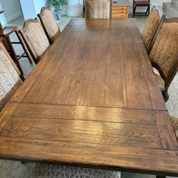 Solid Wood Dining Table W/8 Chairs 