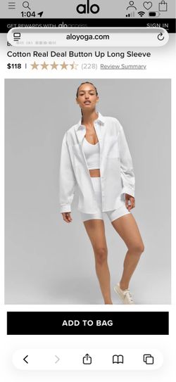 Alo real deal button up xs white