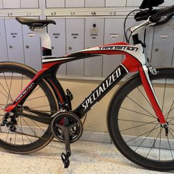 SPECIALIZED TRANSITION COMP (CARBON BIKE WITH SHIMANO 105 GROUPSET AND WHEELS)…