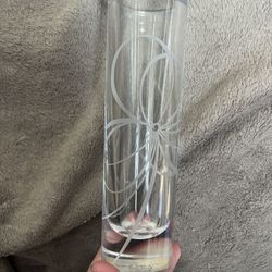 nice present NEW without box kate spade x lenox belle boulevard cylinder bud vase 7.5” 24% full lead crystal etched bow design