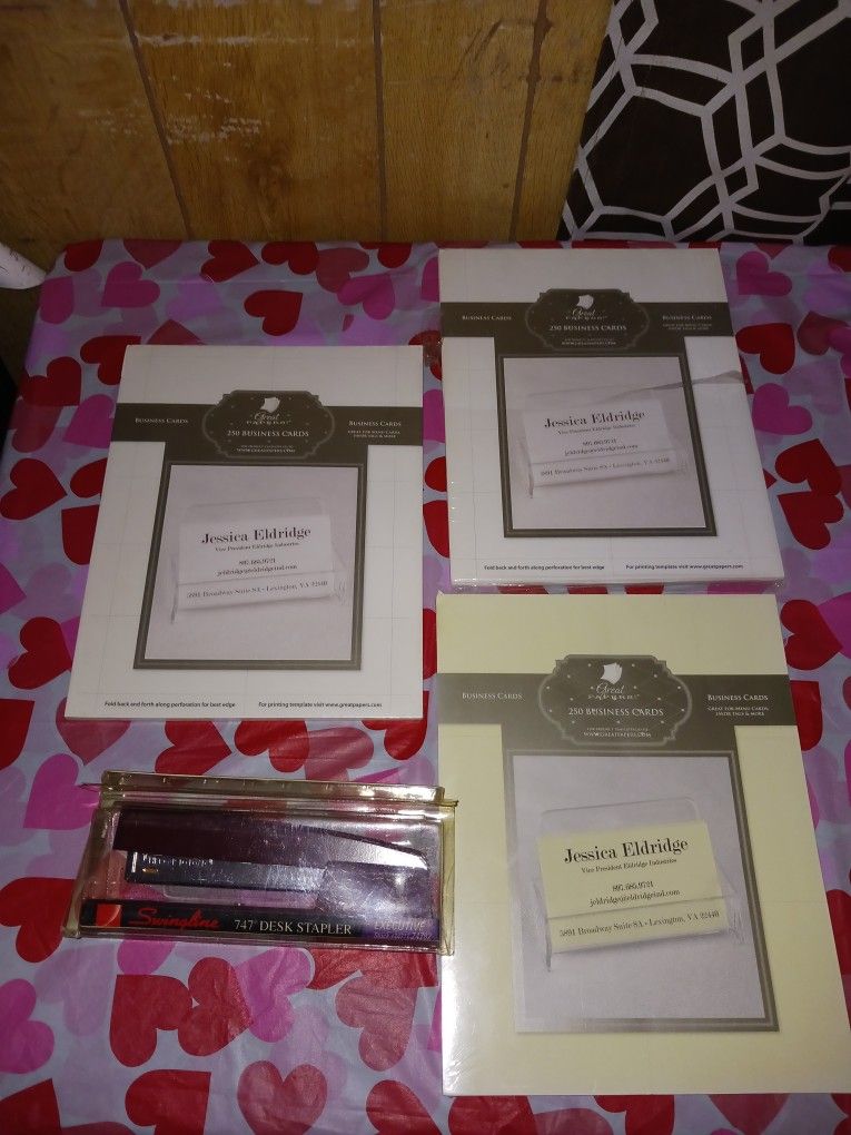 Heavy Duty Swingline Stapler And Business Card Paper $10 Each