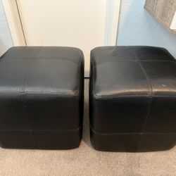 Faux Black Leather Cubes 