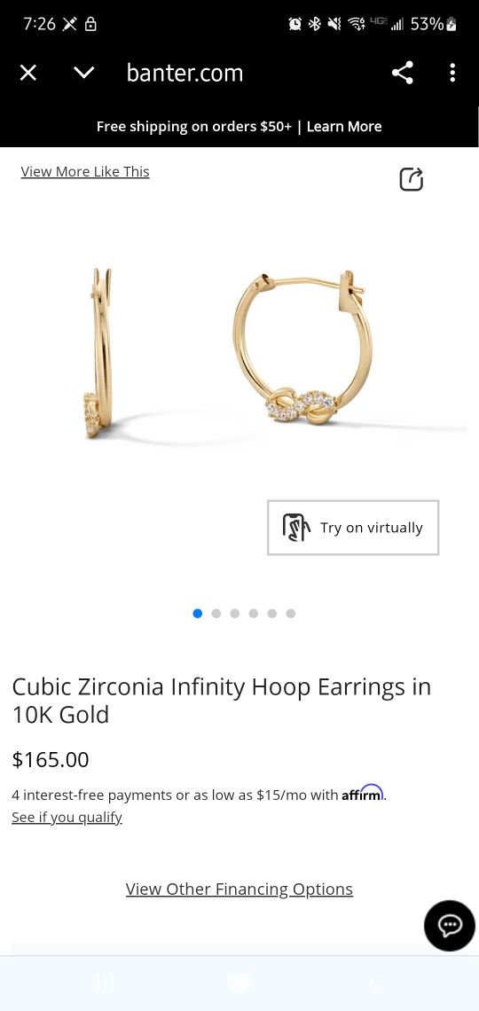 10k Gold Infinity Hoops