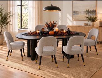 🔥 beautiful dinning set oval TABLE and 6 chairs all brand new in box N-19