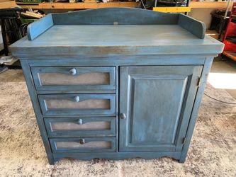Distressed baby changing table storage cabinet