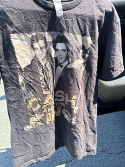 Johnny Cash and Elvis Presley black cotton tee