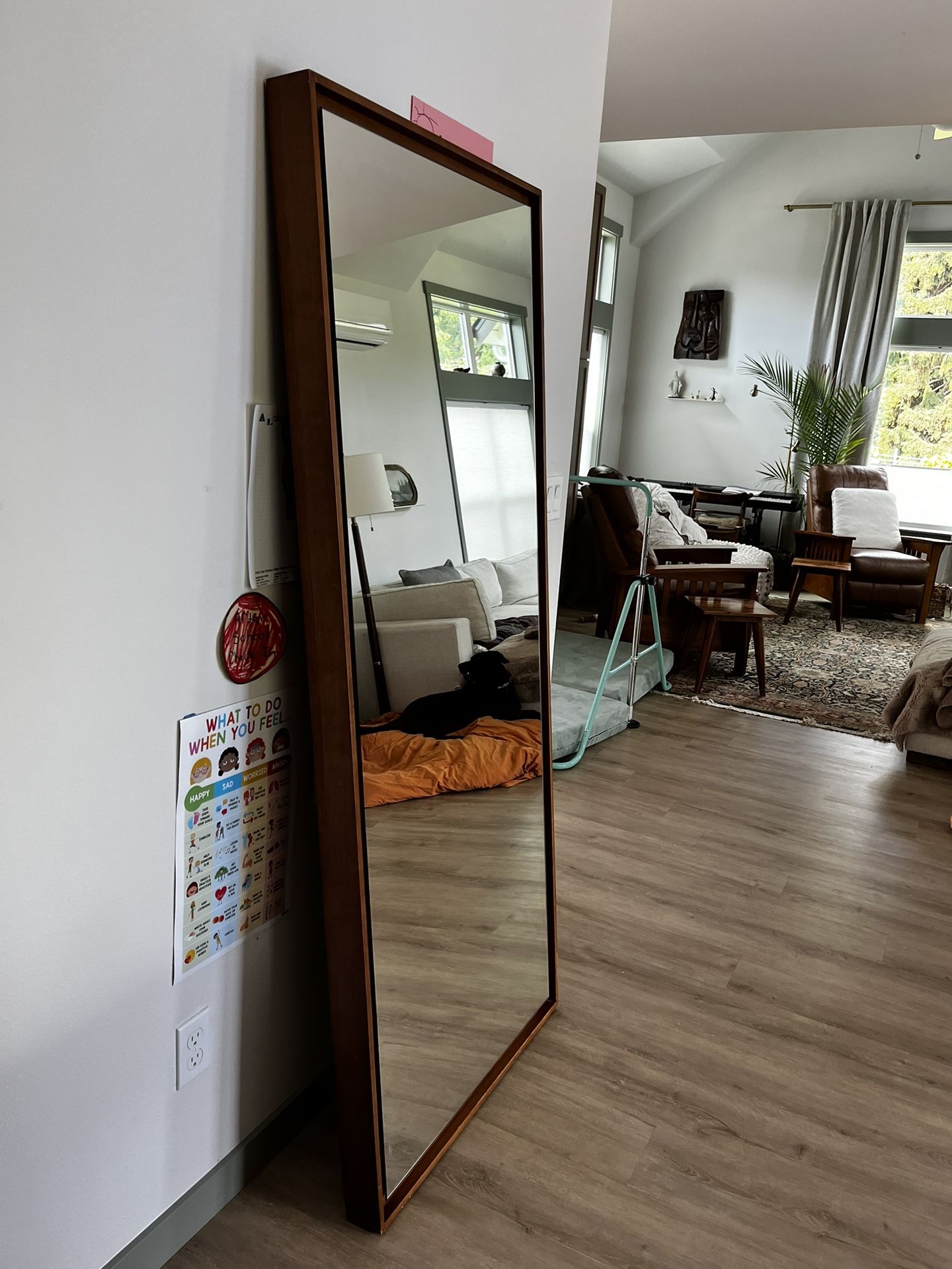 West Elm Floor Mirror With Wooden Frame